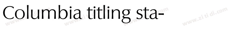 Columbia titling sta字体转换